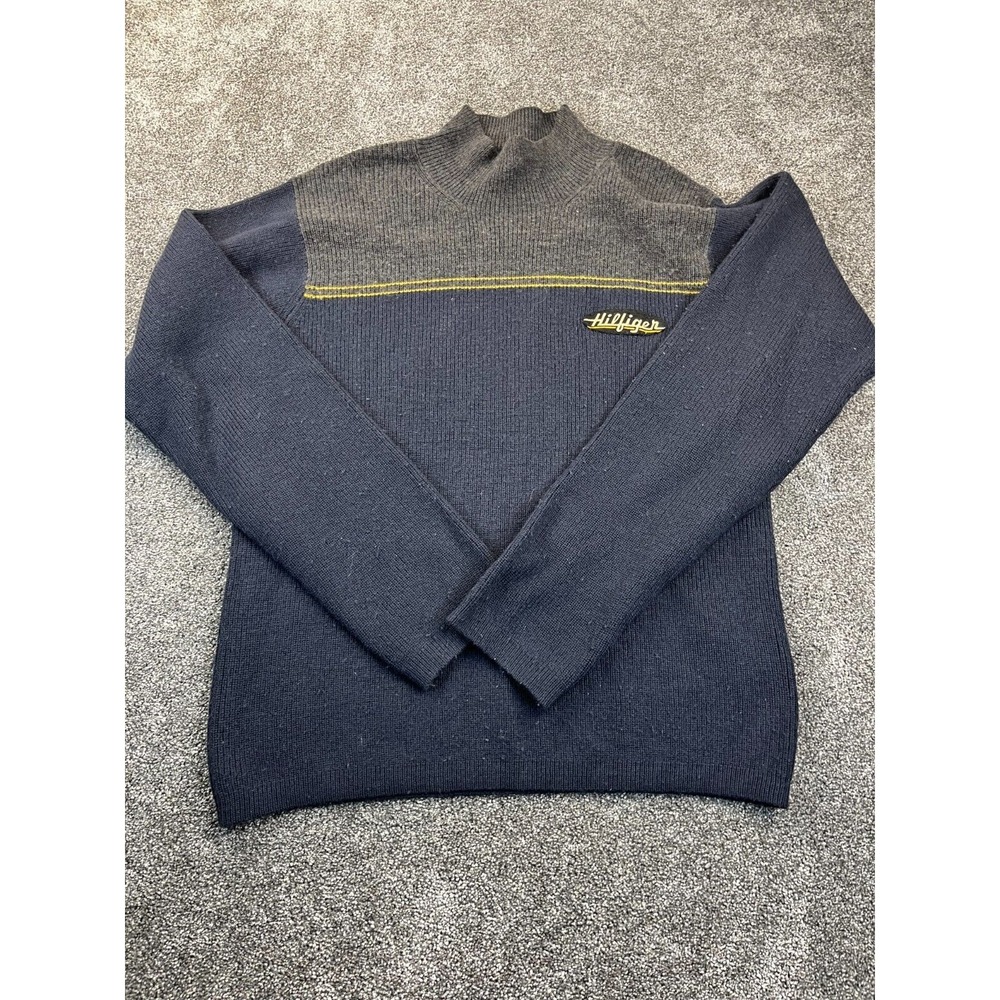 Tommy Hilfiger Sweater Mens XL Vintage 90s‎ Wool Blend Knit Long Sleeve Pullover